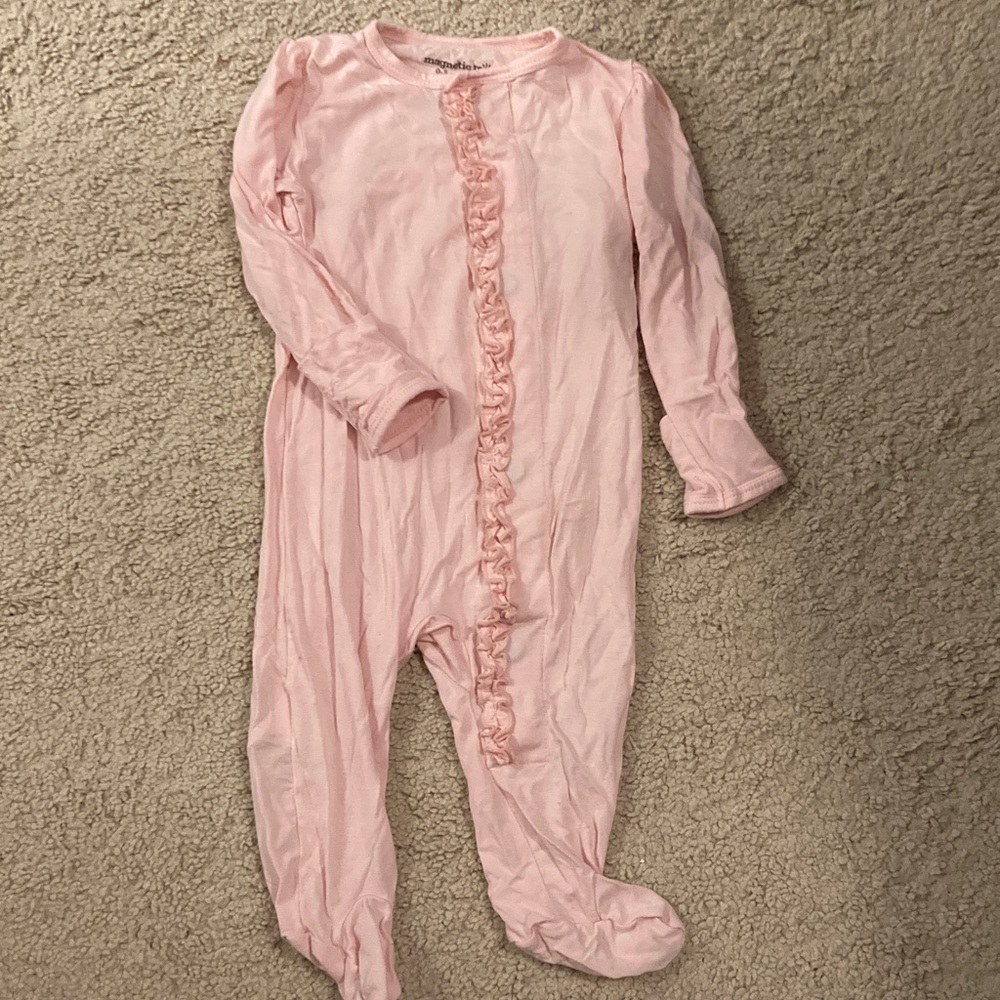 Magnetic Me Light Pink Ruffle Footie
